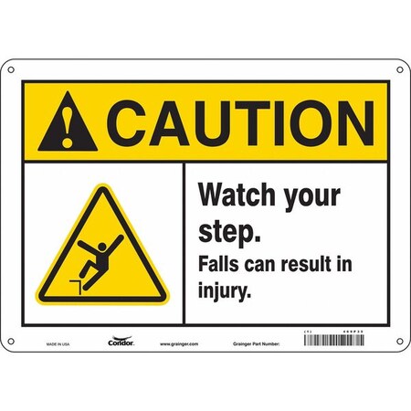 Safety Sign, 10 in Height, 14 in Width, Aluminum, Horizontal Rectangle, English, 469P35 MPN:469P35