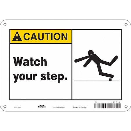 Safety Sign, 7 in Height, 10 in Width, Aluminum, Vertical Rectangle, English, 469P55 MPN:469P55