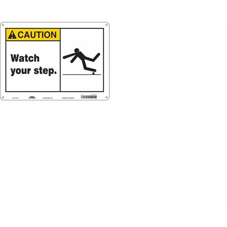 Safety Sign, 10 in Height, 14 in Width, Polyethylene, Horizontal Rectangle, English, 469P58 MPN:469P58