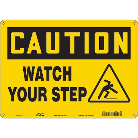 Safety Sign, 10 in Height, 14 in Width, Aluminum, Horizontal Rectangle, English, 469P68 MPN:469P68