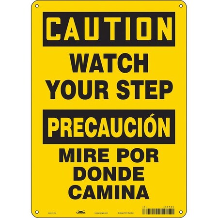 Safety Sign, 14 in Height, 10 in Width, Aluminum, Vertical Rectangle, English, Spanish, 469P86 MPN:469P86