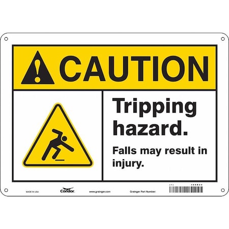 Safety Sign, 10 in Height, 14 in Width, Polyethylene, Horizontal Rectangle, English, 469R28 MPN:469R28