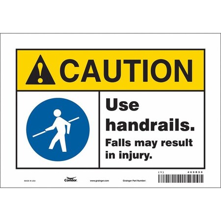 Safety Sign, 7 in Height, 10 in Width, Vinyl, Vertical Rectangle, English, 469R50 MPN:469R50