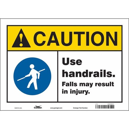 Safety Sign, 10 in Height, 14 in Width, Vinyl, Horizontal Rectangle, English, 469R51 MPN:469R51