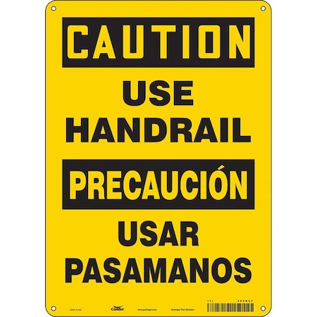 Safety Sign, 14 in Height, 10 in Width, Aluminum, Vertical Rectangle, English, Spanish, 469R53 MPN:469R53