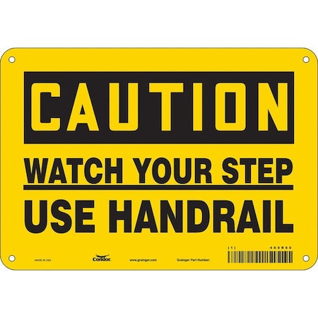 Safety Sign, 7 in Height, 10 in Width, Polyethylene, Vertical Rectangle, English, 469R60 MPN:469R60