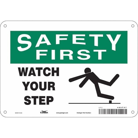Safety Sign, 7 in Height, 10 in Width, Aluminum, Vertical Rectangle, English, 469T07 MPN:469T07