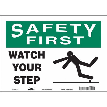 Safety Sign, 10 in Height, 14 in Width, Vinyl, Horizontal Rectangle, English, 469T12 MPN:469T12