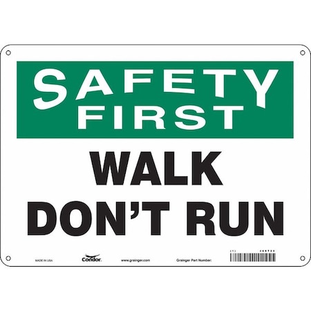 Safety Sign, 10 in Height, 14 in Width, Aluminum, Horizontal Rectangle, English, 469T20 MPN:469T20