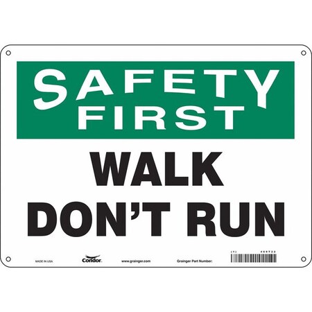 Safety Sign, 10 in Height, 14 in Width, Polyethylene, Horizontal Rectangle, English, 469T22 MPN:469T22