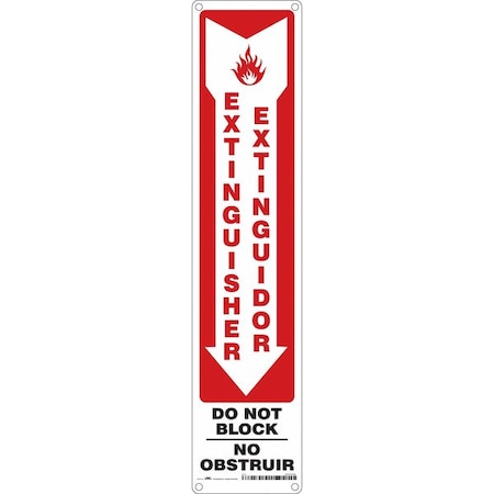 Safety Sign, 18 in Height, 4 in Width, Aluminum, Horizontal Rectangle, English, Spanish MPN:469U88