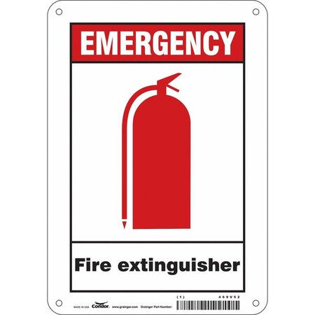 Safety Sign, 10 in Height, 7 in Width, Glow Vinyl, Horizontal Rectangle, English MPN:469V52