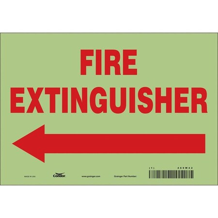 Safety Sign, 7 in Height, 10 in Width, Glow Vinyl, Vertical Rectangle, English MPN:469W42