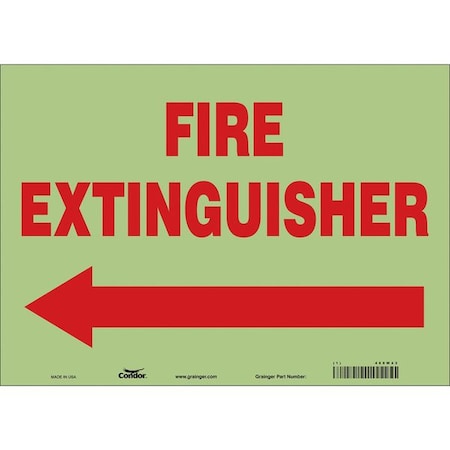 Safety Sign, 10 in Height, 14 in Width, Glow Vinyl, Horizontal Rectangle, English MPN:469W43