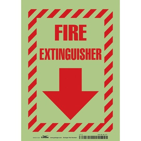 Safety Sign, 10 in Height, 7 in Width, Glow Vinyl, Horizontal Rectangle, English MPN:469X27