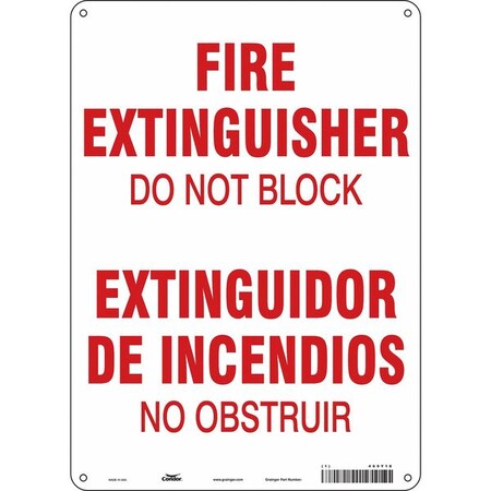 Safety Sign, 14 in Height, 10 in Width, Aluminum, Vertical Rectangle, English, Spanish MPN:469Y18
