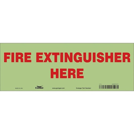 Safety Sign, 5 in Height, 14 in Width, Glow Vinyl, Vertical Rectangle, English MPN:469Y47