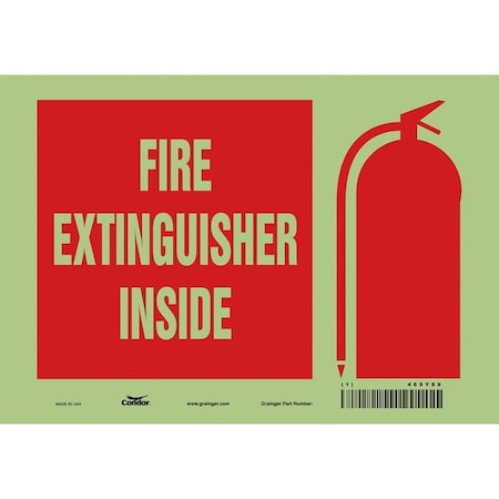 Safety Sign, 7 in Height, 10 in Width, Glow Vinyl, Vertical Rectangle, English MPN:469Y89