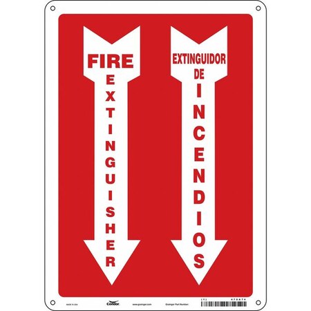 Safety Sign, 14 in Height, 10 in Width, Polyethylene, Vertical Rectangle, English, Spanish MPN:470A74