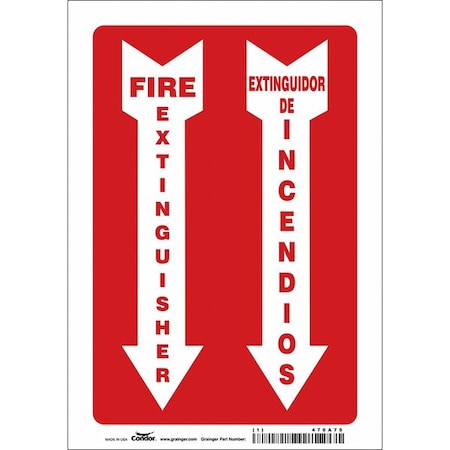 Safety Sign, 10 in Height, 7 in Width, Vinyl, Horizontal Rectangle, English, Spanish MPN:470A75
