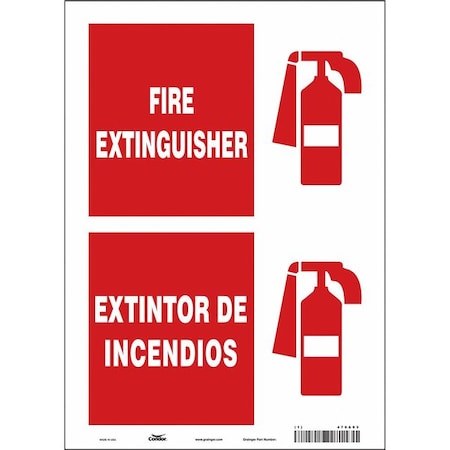 Safety Sign, 14 in Height, 10 in Width, Vinyl, Vertical Rectangle, English, Spanish MPN:470A93