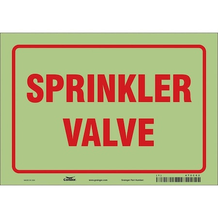 Sprinkler Valve, 10 in W x 7 in H, Vertical Rectangle, Glow Vinyl, 470C62 MPN:470C62
