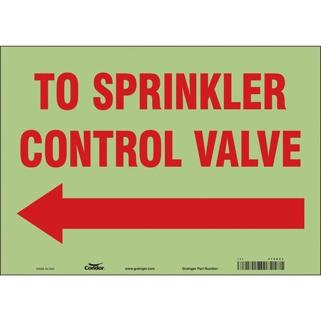Safety Sign, 10 in Height, 14 in Width, Glow Vinyl, Horizontal Rectangle, English MPN:470D03