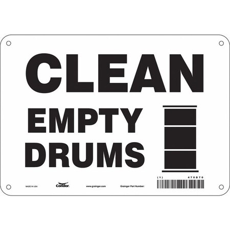Safety Sign, 7 in Height, 10 in Width, Aluminum, Vertical Rectangle, English, 470D70 MPN:470D70
