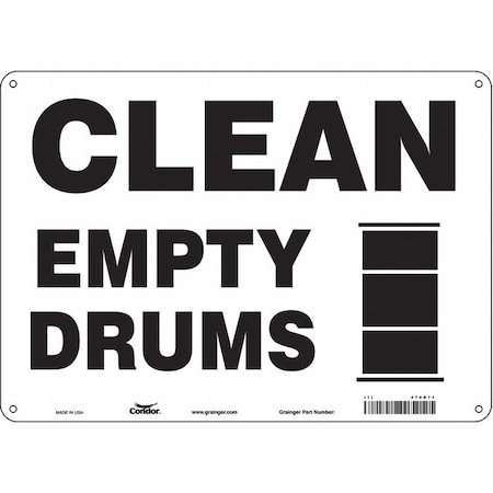 Safety Sign, 10 in Height, 14 in Width, Aluminum, Horizontal Rectangle, English, 470D71 MPN:470D71