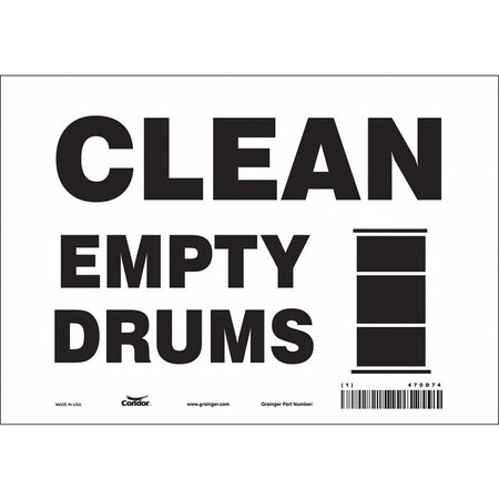 Safety Sign, 7 in Height, 10 in Width, Vinyl, Vertical Rectangle, English, 470D74 MPN:470D74
