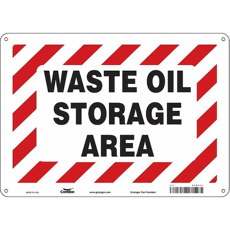Safety Sign, 10 in Height, 14 in Width, Aluminum, Horizontal Rectangle, English, 470F17 MPN:470F17
