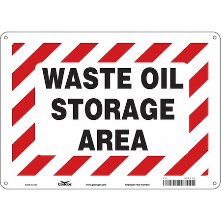 Safety Sign, 10 in Height, 14 in Width, Polyethylene, Horizontal Rectangle, English, 470F19 MPN:470F19