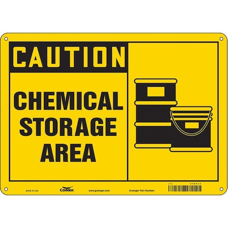 Safety Sign, 10 in Height, 14 in Width, Polyethylene, Horizontal Rectangle, English, 470F33 MPN:470F33