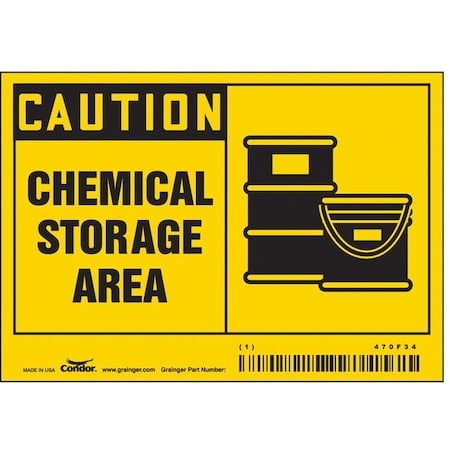 Safety Sign, 3 1/2 in Height, 5 in Width, Vinyl, Horizontal Rectangle, English, 470F34 MPN:470F34