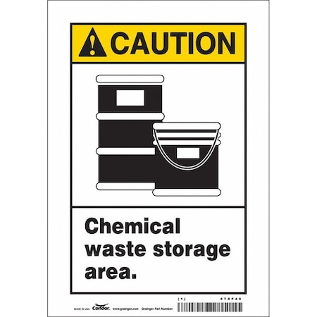 Safety Sign, 10 in Height, 7 in Width, Vinyl, Horizontal Rectangle, English, 470F49 MPN:470F49