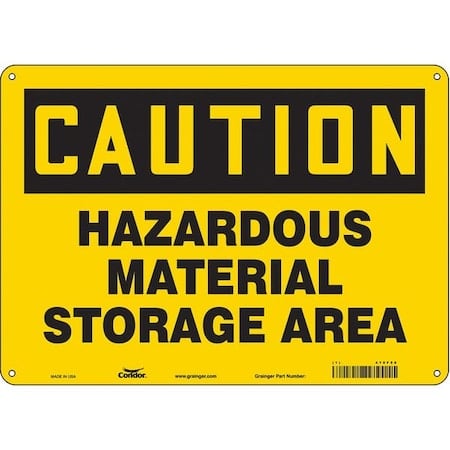 Safety Sign, 10 in Height, 14 in Width, Aluminum, Horizontal Rectangle, English, 470F58 MPN:470F58