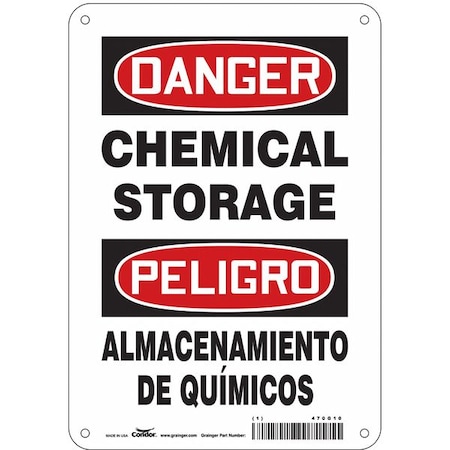 Safety Sign, 10 in H, 7 in W, Horizontal Rectangle, English, Spanish, 470G10 MPN:470G10