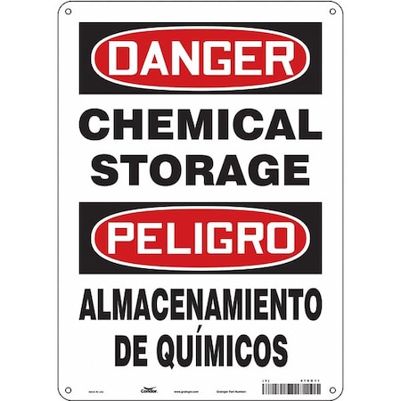 Safety Sign, 14 in H, 10 in W, Vertical Rectangle, English, Spanish, 470G11 MPN:470G11
