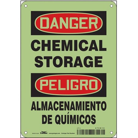 Safety Sign, 10 in H, 7 in W, Polyethylene, Horizontal Rectangle, English, Spanish, 470G16 MPN:470G16