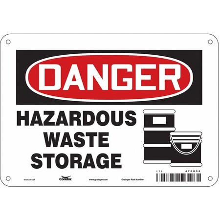 Safety Sign, 7 in Height, 10 in Width, Aluminum, Vertical Rectangle, English, 470G56 MPN:470G56