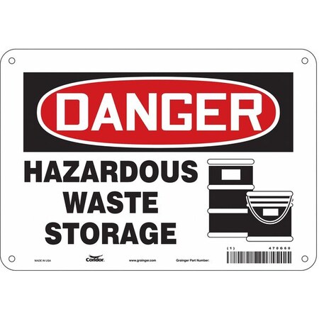 Safety Sign, 7 in Height, 10 in Width, Polyethylene, Vertical Rectangle, English, 470G60 MPN:470G60