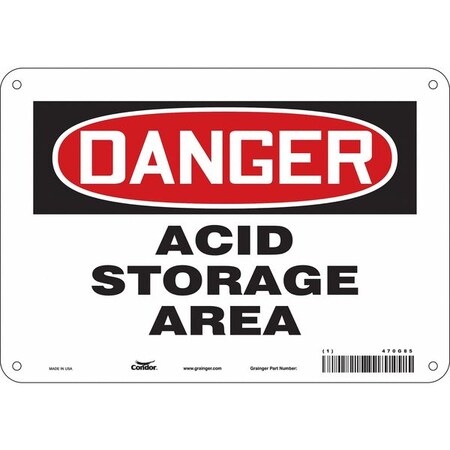 Safety Sign, 7 in Height, 10 in Width, Polyethylene, Vertical Rectangle, English, 470G85 MPN:470G85