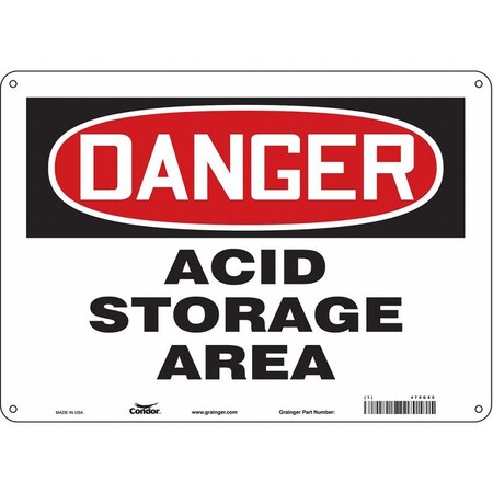 Safety Sign, 10 in Height, 14 in Width, Polyethylene, Horizontal Rectangle, English, 470G86 MPN:470G86