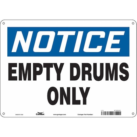 Safety Sign, 10 in Height, 14 in Width, Aluminum, Horizontal Rectangle, English, 470G97 MPN:470G97