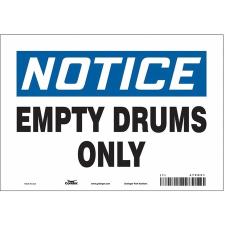 Safety Sign, 7 in Height, 10 in Width, Vinyl, Vertical Rectangle, English, 470H01 MPN:470H01