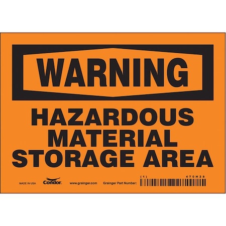 Safety Sign, 5 in Height, 7 in Width, Vinyl, Horizontal Rectangle, English, 470H28 MPN:470H28