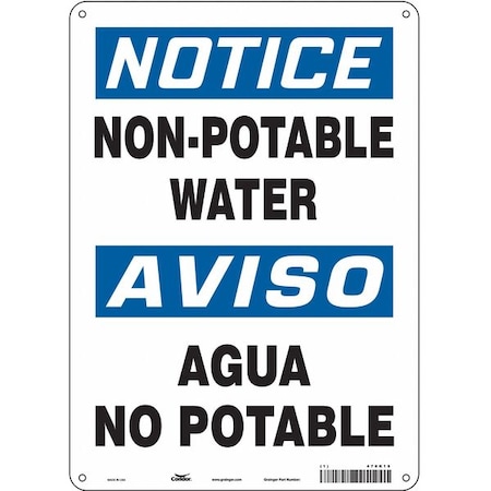 Notice/Aviso, Non-Potable Water/Agua No Potable, 10 in W x 14 in H, Vertical Rectangle, 470K15 MPN:470K15