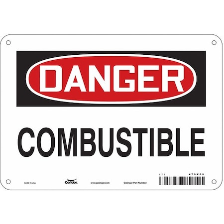 Safety Sign, 7 in Height, 10 in Width, Aluminum, Vertical Rectangle, English, 470K60 MPN:470K60