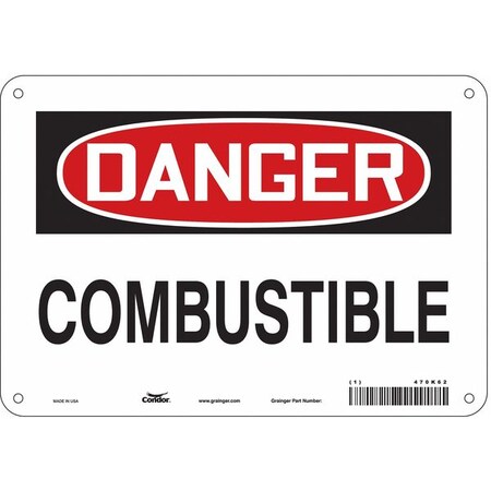 Safety Sign, 7 in Height, 10 in Width, Polyethylene, Vertical Rectangle, English, 470K62 MPN:470K62