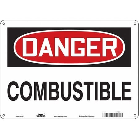 Safety Sign, 10 in Height, 14 in Width, Polyethylene, Horizontal Rectangle, English, 470K63 MPN:470K63